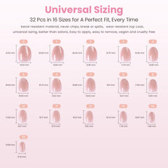 Nail Reformation spread of 32 nails displaying variety of sizes for custom match