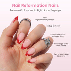 Nail Reformation close-up of nail texture highlighting durable finish