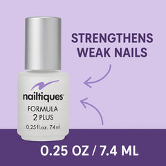 Nailtiques Formula 2 Plus brush and cap close-up for precise application benefit