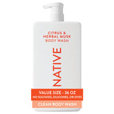 Native 36 oz front bottle showing clean design and long-lasting size