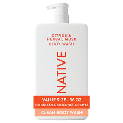Native 36 oz front bottle showing clean design and long-lasting size