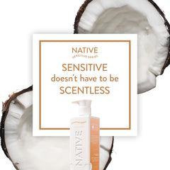 Native pump dispensing conditioner highlighting easy-use and controlled amount