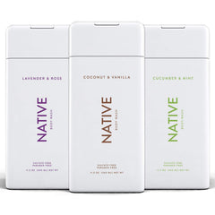 Native front packaging showing three scents and clear branding for easy selection