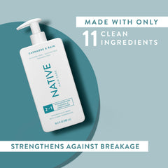 Closeup of creamy foam texture from Native 2‑in‑1 illustrating gentle cleansing and softening