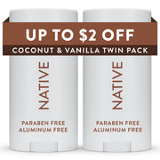 Native front packaging showing Coconut & Vanilla and long‑lasting protection