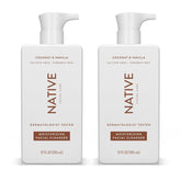 Native face wash front packaging showing bottles and label for easy identification and benefit