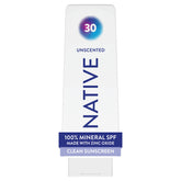 Native front packaging showing 7 oz bottle and SPF 30 protection