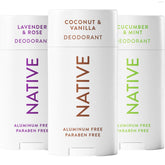 Native front packaging showing 72-hour odor control benefit