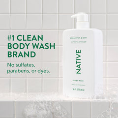 Native label close-up highlighting eucalyptus and mint fragrance benefits
