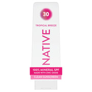 Native front packaging showing 7 oz bottle and SPF 30 protection benefit