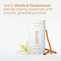 Native label detail showing aluminum-free and vegan benefits