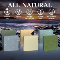 NATURAL AMERICAN close-up of soap surface highlighting natural oils and texture