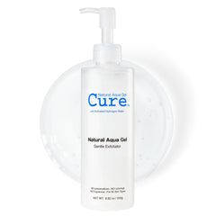 NATURAL AQUA GEL CURE front packaging showing bottle and size, highlights value