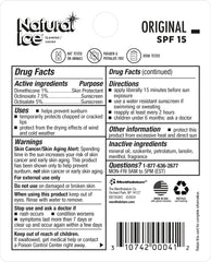 Natural Ice open tube with visible label for clear product ID