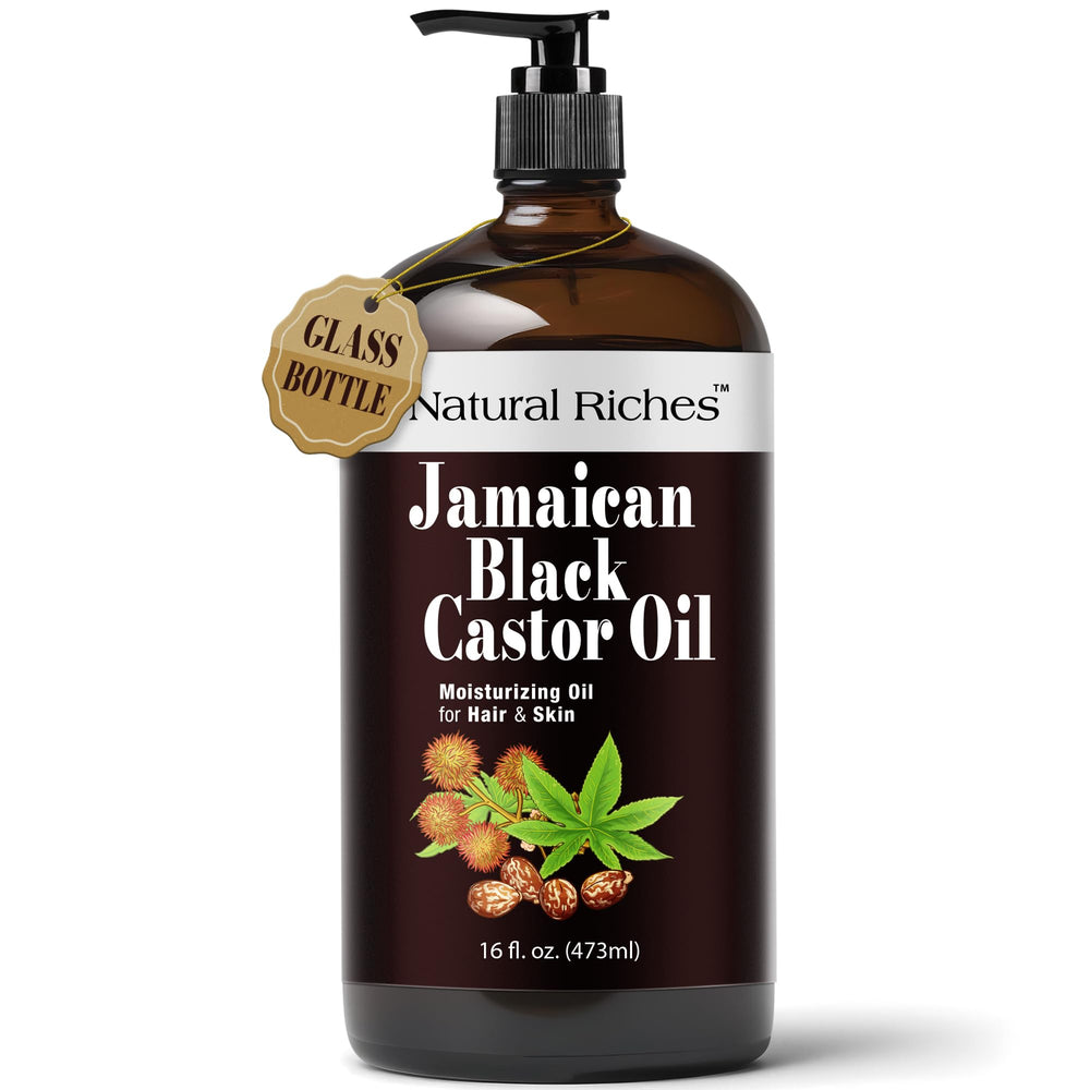 Natural Riches glass bottle front showing label and product clarity for authentic use