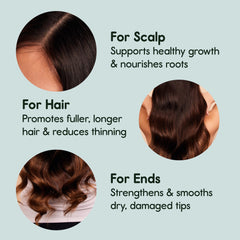 Nature Spell applying rosemary oil to scalp to promote comfort