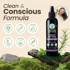 Nature's Brands spraying mist demonstrating even hold and finish