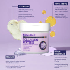 NatureWell ingredients label highlighting peptide formula and clean ingredients