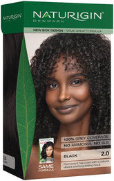 Naturigin box front showing 2.0 Black and clean branding for confident color