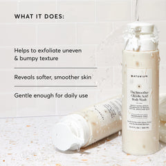 Naturium AHA blend ingredients graphic communicates resurfacing benefits