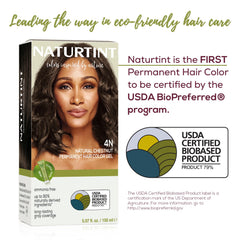 Naturtint before and after model showing richer chestnut tone and improved coverage