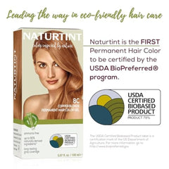 Naturtint before and after hair transformation with vibrant copper