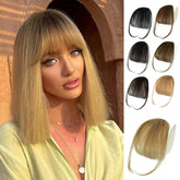 NAYOO front view of ash blonde clip-in bangs showing natural finish and coverage