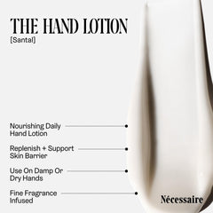 Nécessaire pump and cap detail illustrating easy, mess-free dispensing benefit