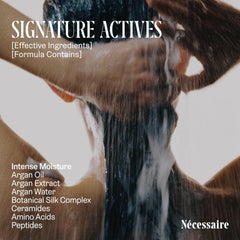 Nécessaire argan ingredient detail highlighting nourishing properties