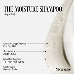 Nécessaire label and pump detail highlighting ingredient transparency benefit