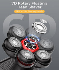 NEICIT close-up of 7D floating shaving head highlighting broad coverage and smooth glide