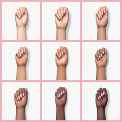 Nena's sculpted nails in use showing strength and natural-looking finish