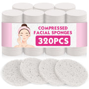 NEOACT front packaging showing 320 compressed facial sponges and compact value