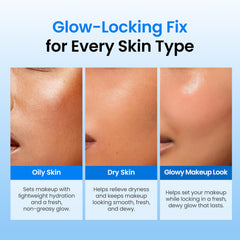 NEOGENLAB DERMALOGY after-spray skin texture showing smooth, non-sticky benefit