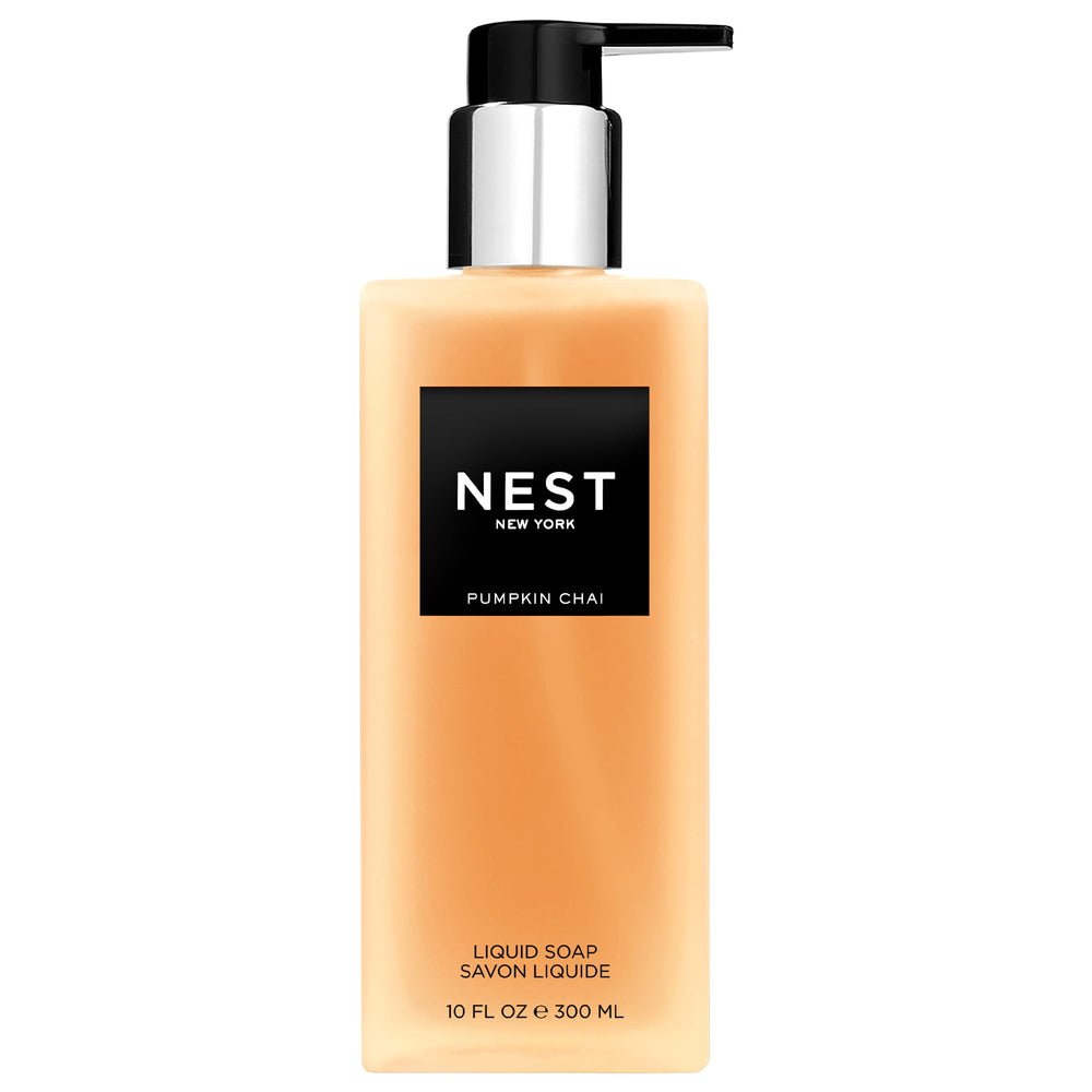 NEST New York front bottle view showing Pumpkin Chai label and elegant packaging benefit
