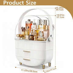 NestOrganix open lid hands-free with organized skincare for easy access