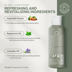 NEUMA conditioner texture on palm showing lightweight consistency and easy detangling benefit