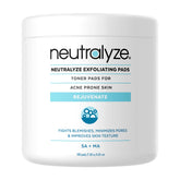 Neutralyze front packaging showing 100 acne pads and benefits