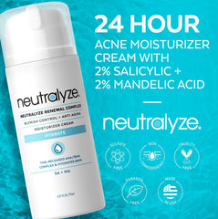 Neutralyze cream texture close-up highlighting lightweight, non-greasy finish