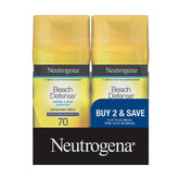 Neutrogena front packaging showing SPF 70 and two-bottle value