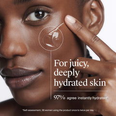 Neutrogena gel texture closeup, reveals lightweight cooling hydration benefit