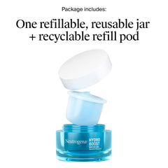 Neutrogena refill pod close-up, shows eco-friendly reduced-plastic refill benefit
