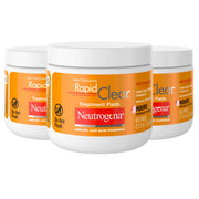 Neutrogena front packaging showing three 60ct tubs and product name benefit