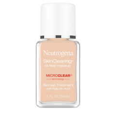 Neutrogena bottle front view showing shade and benefit of acne-fighting coverage