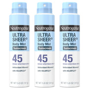 Neutrogena Ultra Sheer front packaging showing SPF 45 protection benefit