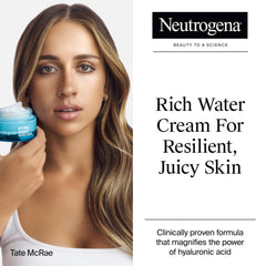 Neutrogena Water Cream open jar texture highlighting gel-cream for fast absorption