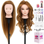 Neverland Beauty & Health front view of mannequin head showing full hair for realistic practice