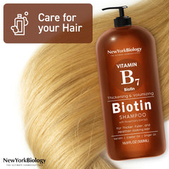 New York Biology shampoo being rinsed in shower for effective buildup removal