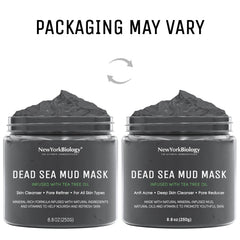 New York Biology ingredients flatlay including Dead Sea mud and botanicals for clarity