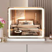 NEWBULIG front view of 22x19 LED vanity mirror showing full face reflection for accurate makeup